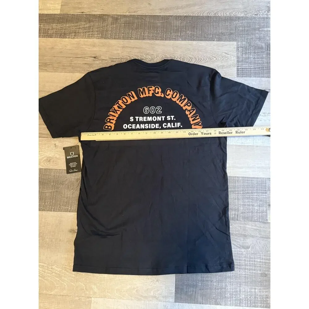 Brixton Shirt Mens Medium Black 602 Tremont St Oceanside California Pocket Tee - Picture 8 of 10